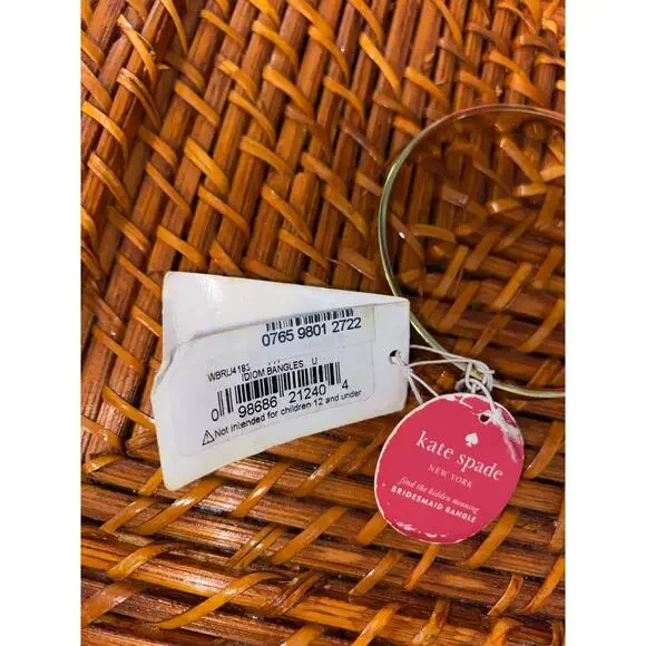 Kate Spade Bridesmaid Idiom Bangle Bracelet Gold Tone Engraved NWT Nordstrom - Picture 5 of 9